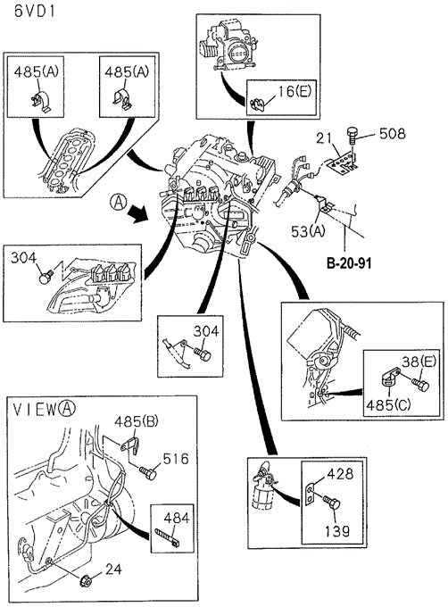 Wiring Harness Clips for 1997 Honda Passport #0