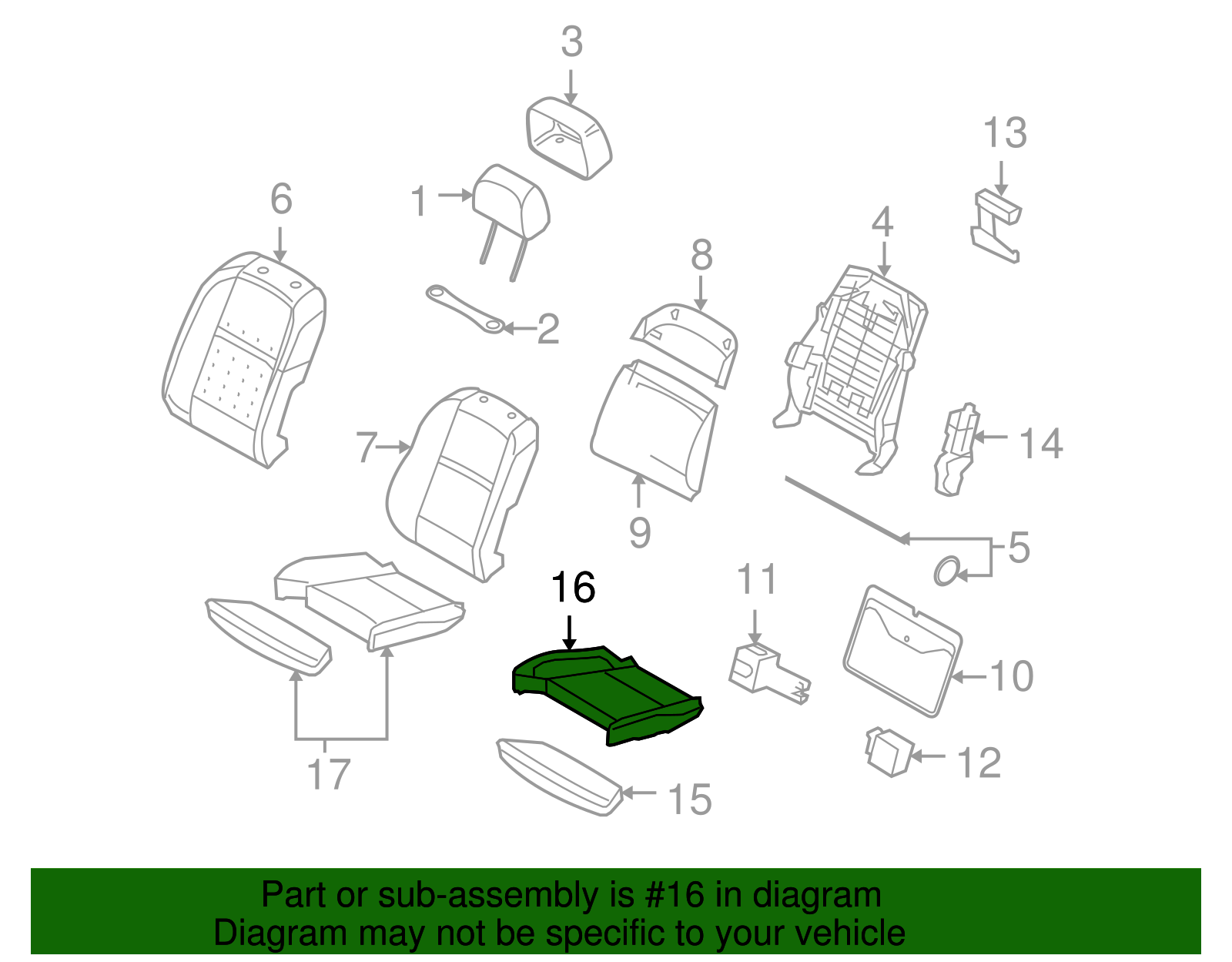 Seat Cushion Pad - BMW (52-10-7-161-878)