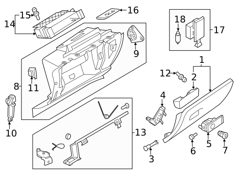Glove Box for 2017 Volkswagen Touareg #0