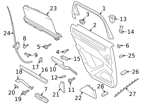 Interior Trim - Rear Door for 2021 Porsche Cayenne #0