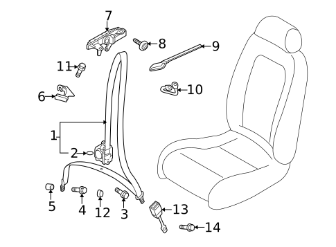 Seat Belt for 2013 Audi RS5 #0