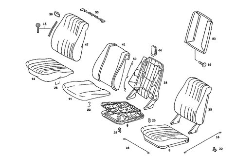 Front Seat, Luggage Net, and Headrest for 1989 Mercedes-Benz 190D #3