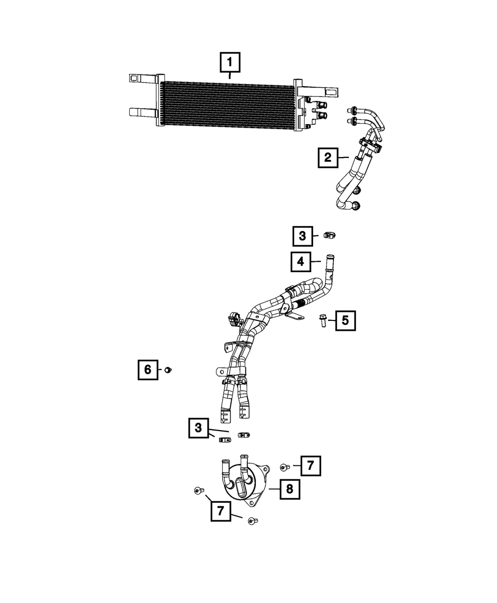2017-2022 Jeep Compass Oil Cooler Pressure And Return Hose