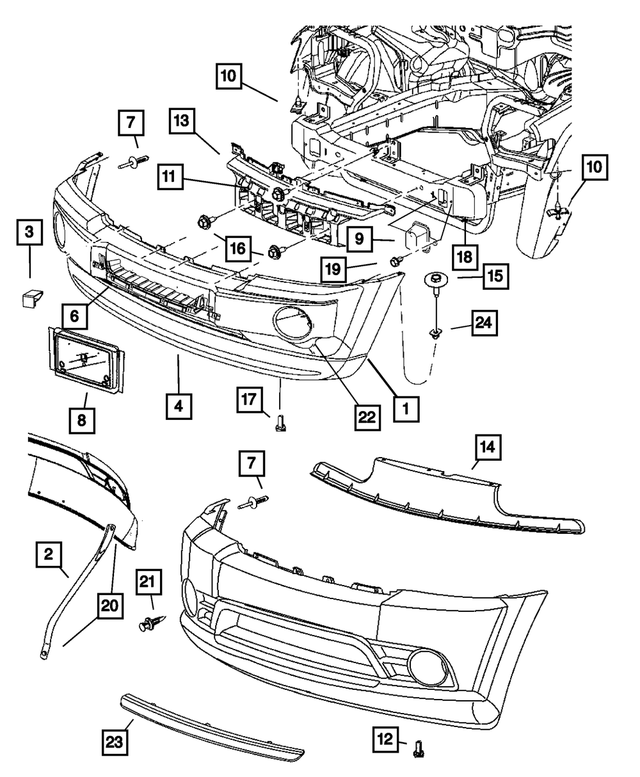 68044528AB - Frame, Bumper and Fascia: Air Dam for Mopar Image