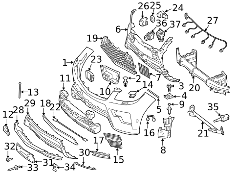Bumper & Components - Front for 2015 Mercedes-Benz ML250 #0