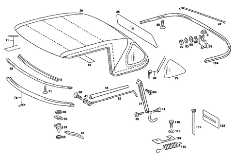 Folding Top Lining for 1984 Mercedes-Benz 380SL #0