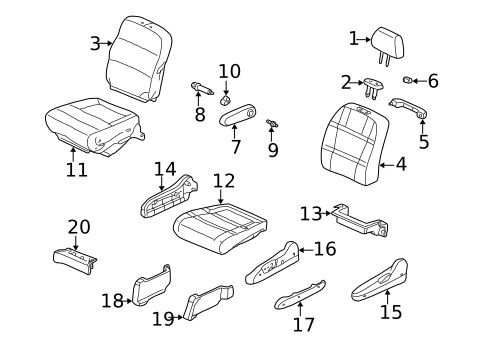 Driver Seat Components for 1999 Honda Odyssey #0