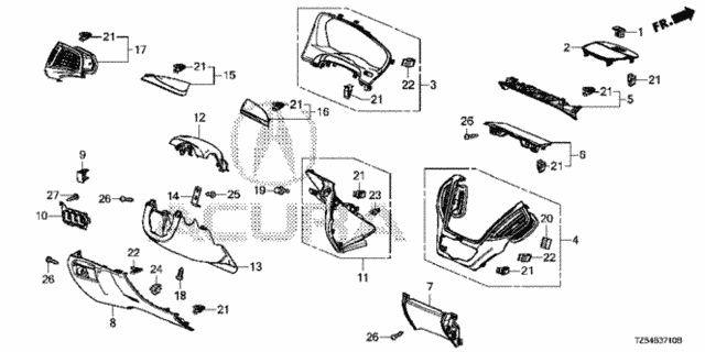 Instrument Panel Garnish (Driver Side) for 2014 Acura MDX #0