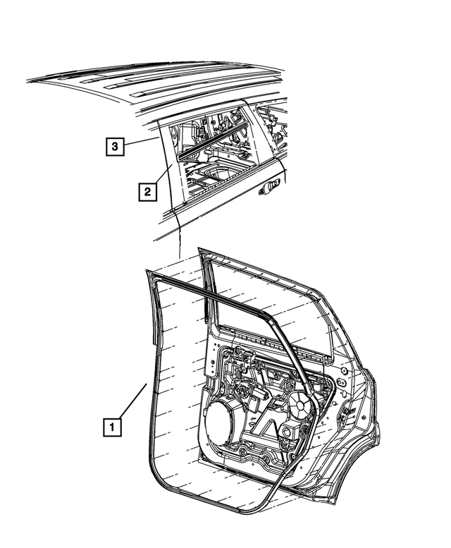 5076876AC - Doors, Door Mirrors and Related Parts: Rear Door Belt Inner Weatherstrip, Right for Mopar Image