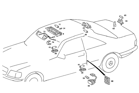 Interior Lamp for 1988 Mercedes-Benz 560SEC #1