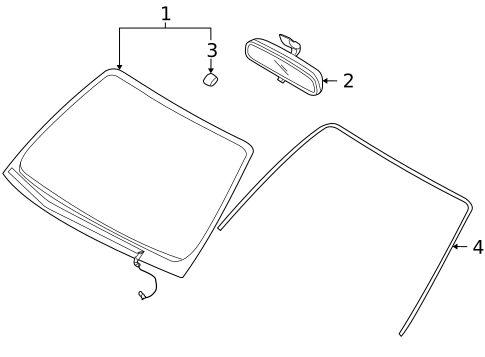 Glass - Windshield for 2009 Kia Rondo #0