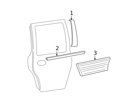 Exterior Trim - Rear Door for 2004 Ford Expedition #0