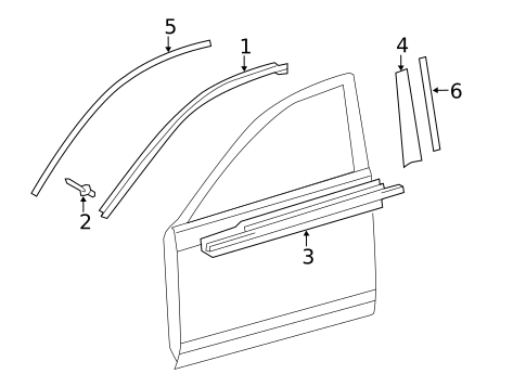 Exterior Trim - Front Door for 2013 Toyota Camry #0