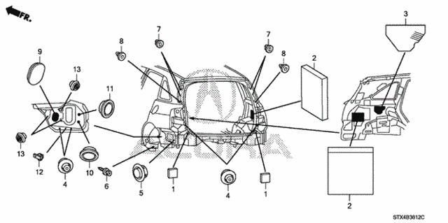Grommet (RR.) for 2012 Acura MDX #0