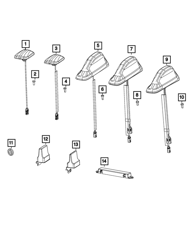 68537883AA - Electrical: Antenna Body And Cable for Mopar Image