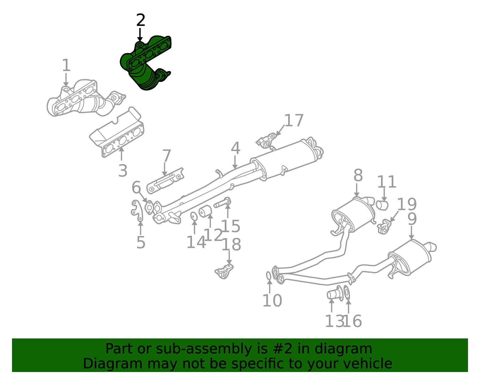 18407514499 - Genuine OEM BMW Rear Exhaust Manifold - 5 Series & X5 ...