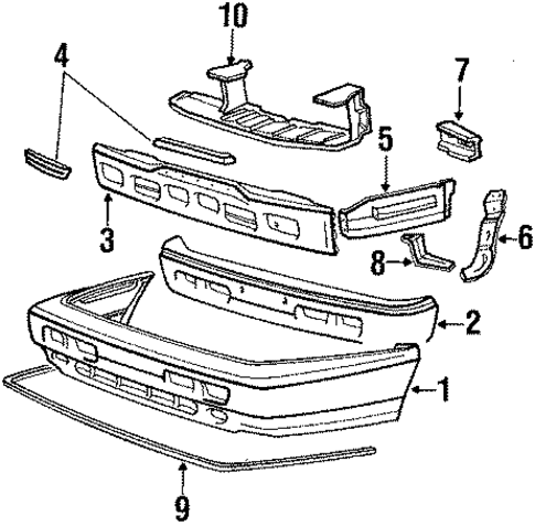 Bumper & Components - Front for 1989 Mitsubishi Sigma #0