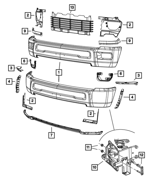 Front Bumper and Fascia for 2012 Ram 2500 #0