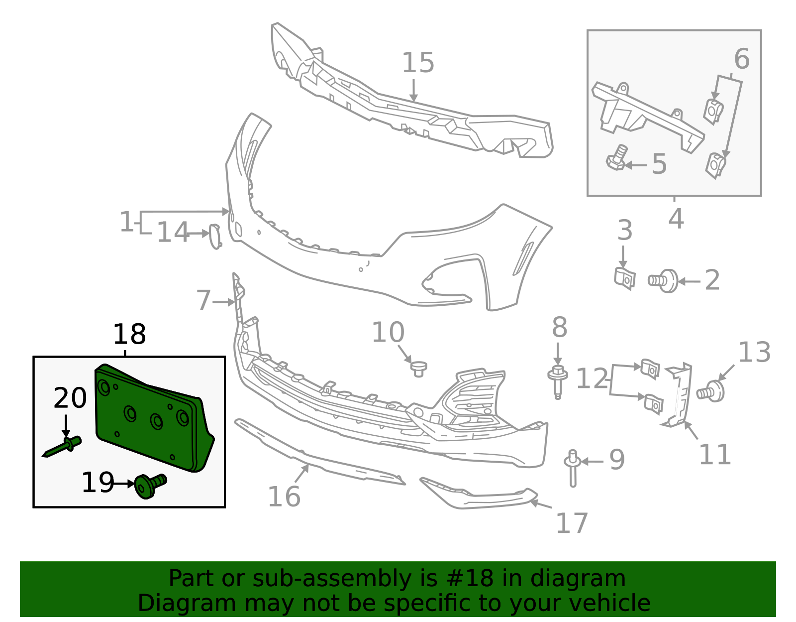 TRQ Front License Plate Bracket For 2022-2024 Chevrolet Equinox | OEM Replacement | Black Plastic Mount - View #6