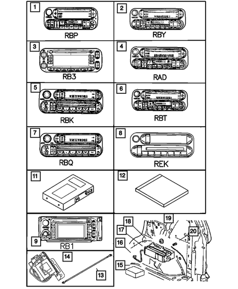 Radio, Antenna, and Speakers for 2005 Jeep Liberty #1