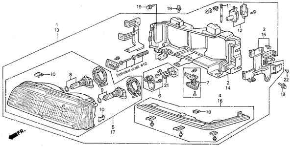 Headlight (89-90) for 1990 Acura Legend #0