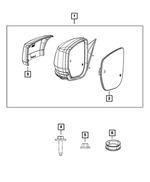 68724554AA - Doors, Door Mirrors and Related Parts: Outside Rearview Mirror, Right for Jeep: Grand Cherokee, Grand Cherokee L Image