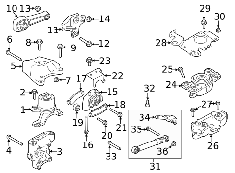 Engine & Trans Mounting for 2019 Land Rover Range Rover Evoque #0