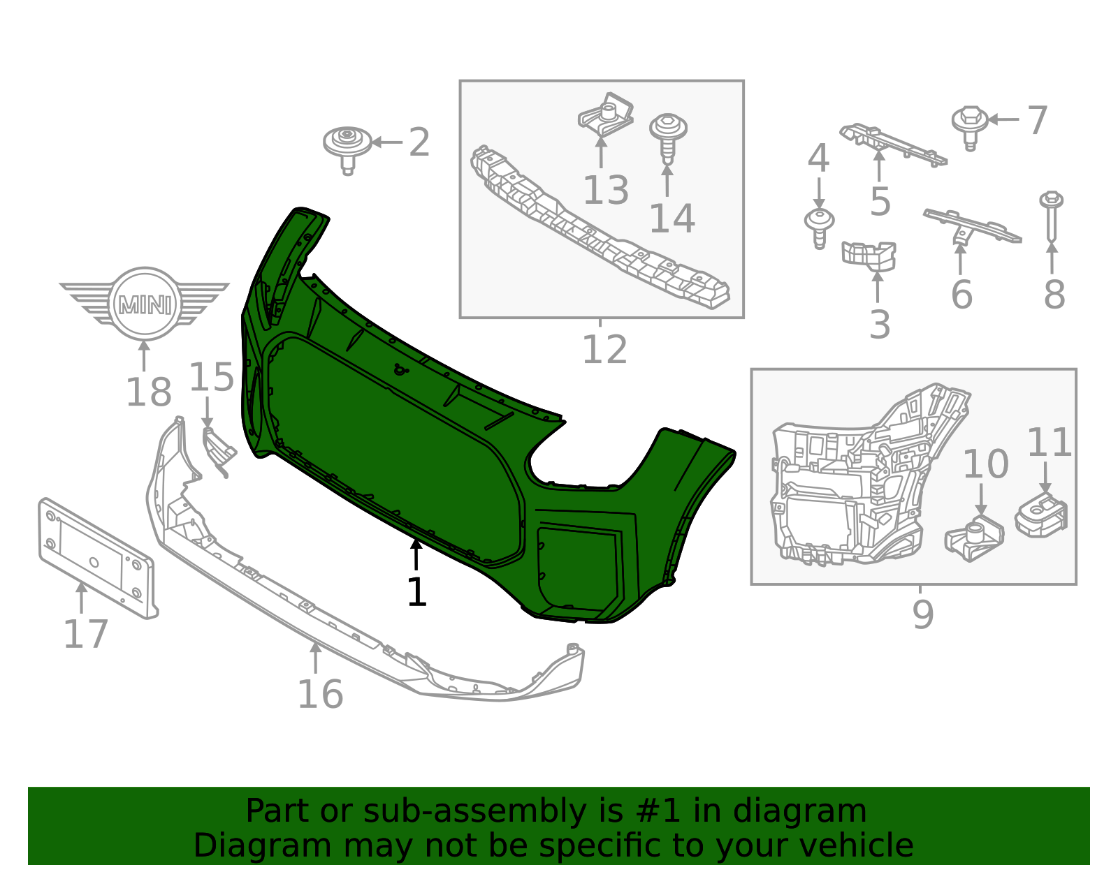 Genuine MINI Bumper Cover - 51115a88bb8 | Mini Parts Direct