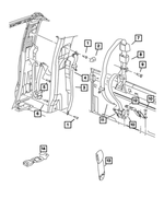 5HJ47ZJ3AB - Restraints: Seat Belt Bezel for Dodge: Ram 1500, Ram 2500, Ram 3500 Image