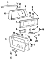 20217473 - Body: Reveal Molding for Buick: Skyhawk | Chevrolet: Cavalier, Chevette, Citation II | Pontiac: J2000 Sunbird, Phoenix, Sunbird Image image