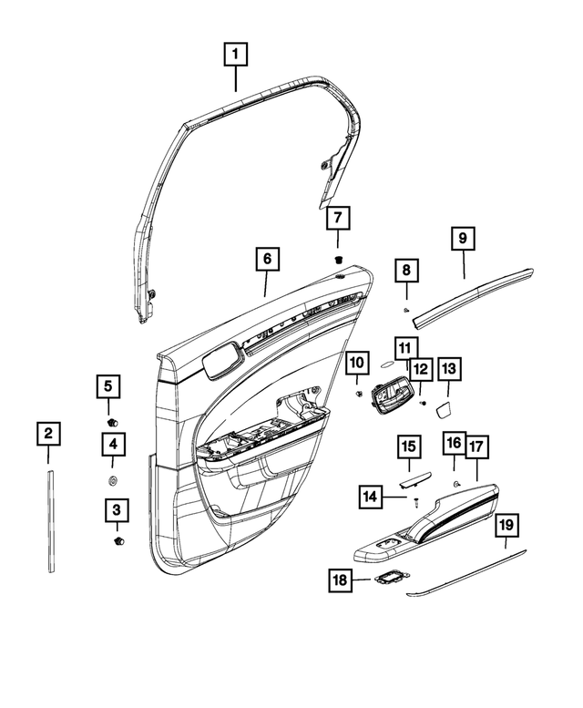 1VY71AAAAB - : Rear Door Trim Armrest, Left for Mopar Image