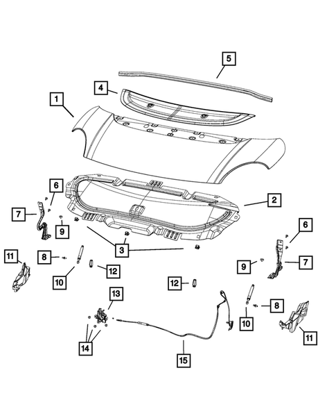 Hood and Hood Release for 2015 Fiat 500L #0