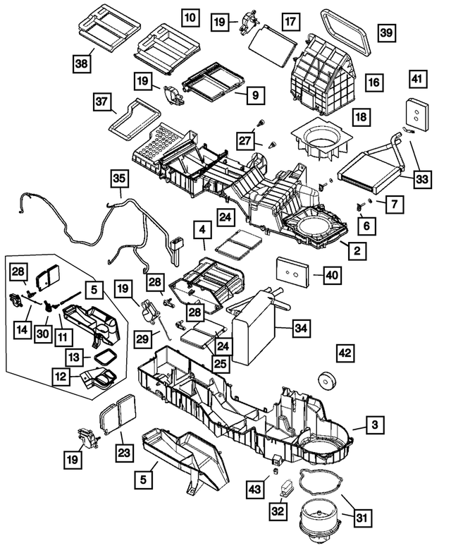 68004228AA - Air Conditioning &amp; Heater: Heater Core for Mopar Image image