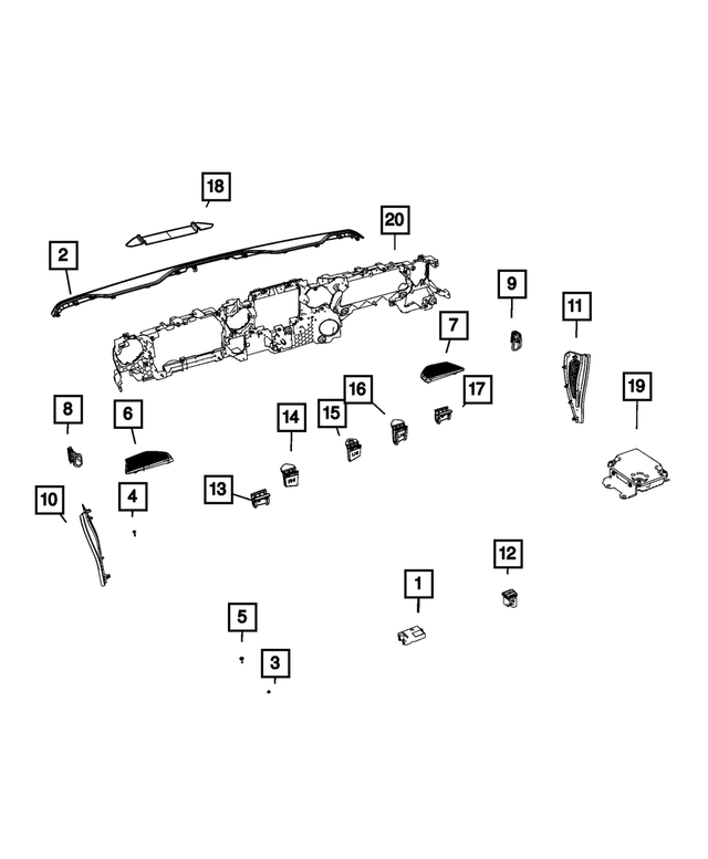 6GD96TX7AB - Interior Trim: Instrument Panel Cap for Mopar Image