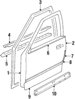 10252237 - Body: Door Shell for Buick: Century | Oldsmobile: Cutlass Ciera, Cutlass Cruiser Image