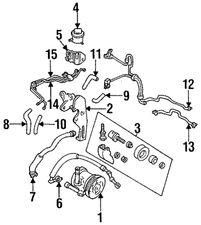 F3XY3A719A - Steering: Pressure Hose for Ford Image