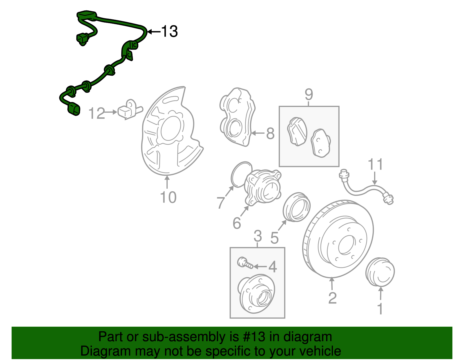 Genuine Toyota ABS Wheel Speed Sensor Wiring Harness part