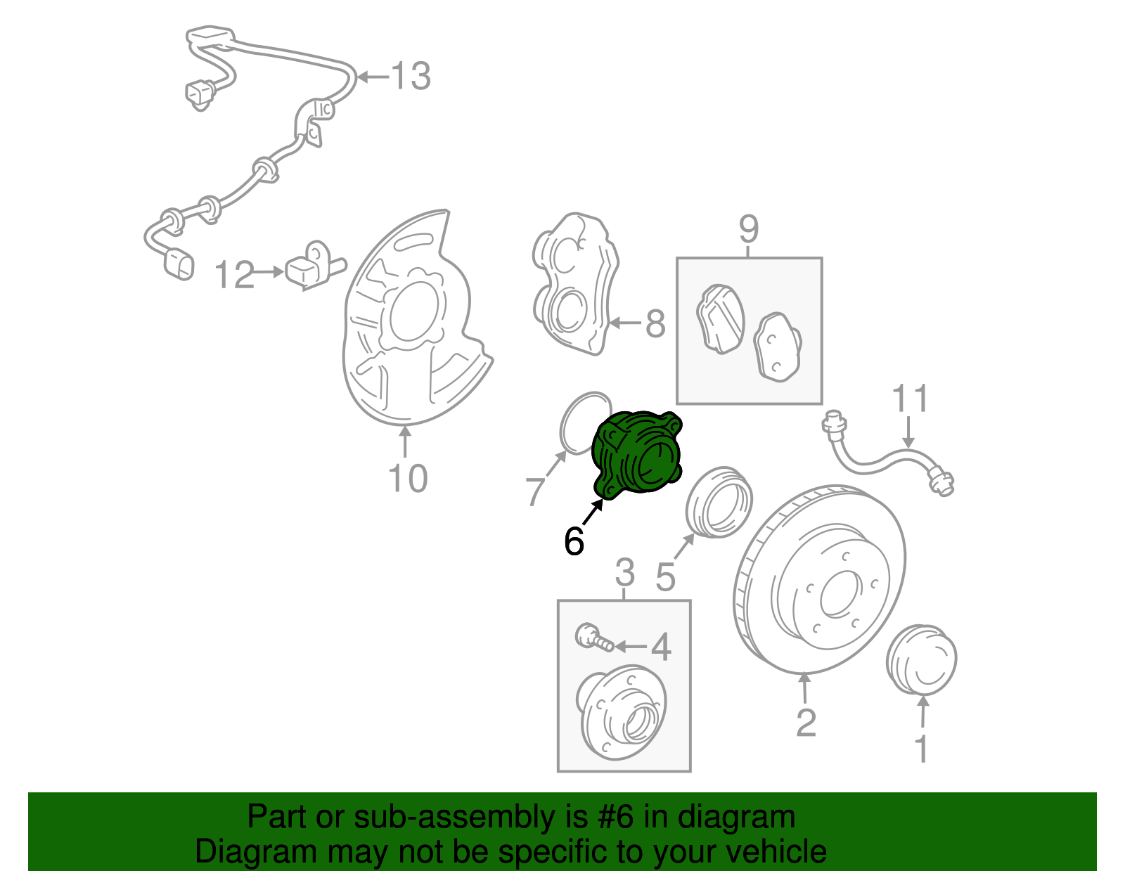 OEM 2003-2024 Toyota Wheel Bearing (Left, Right, Front) Part
