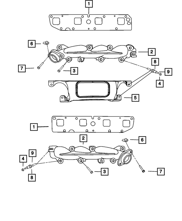 68045560AB - 5.7L CNG; Engine: Exhaust Manifold, Right Side for Mopar Image