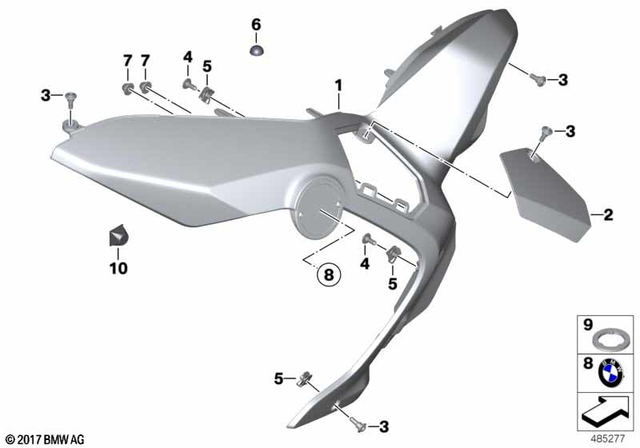 46638536939 - Frame and Mounting Parts: Cover, Intake Snorkel, Left -  for BMW-Motorrad Image