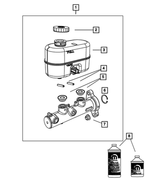 4723394 - Brakes: Master Cylinder Reservoir Pin, Mounting for Chrysler: 300M, Concorde, Pacifica, Town &amp; Country, Voyager | Dodge: Caravan, Dakota, Durango, Grand Caravan, Intrepid, Ram 1500, Ram 2500, Ram 3500, Viper | Jeep: Wrangler | Ram: 2500, 3500 Image