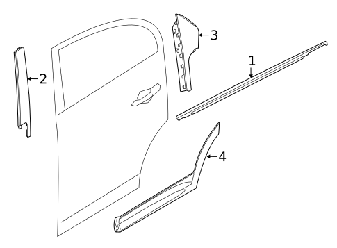 Exterior Trim - Rear Door for 2021 Fiat 500X #0