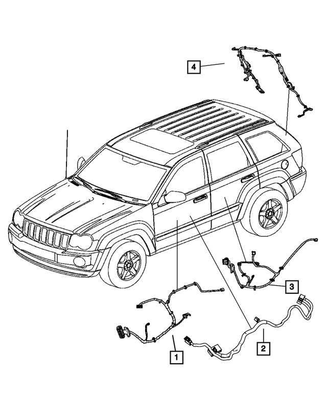 68042338AA - Electrical: Front Door Wiring, Passenger for Mopar Image