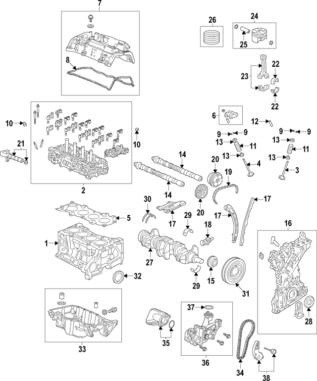 110005BAA00 - Engine: Cylinder Block for Honda Image