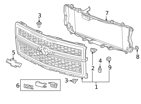 Grille & Components for 2015 Chevrolet Silverado 1500 #3