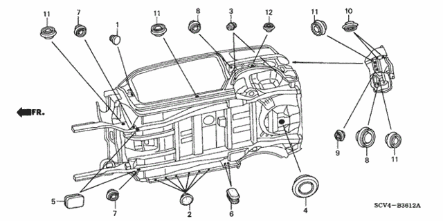 Grommet (Under) for 2005 Honda Element #0