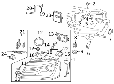 Headlamp Components for 2013 Audi A8 Quattro #1