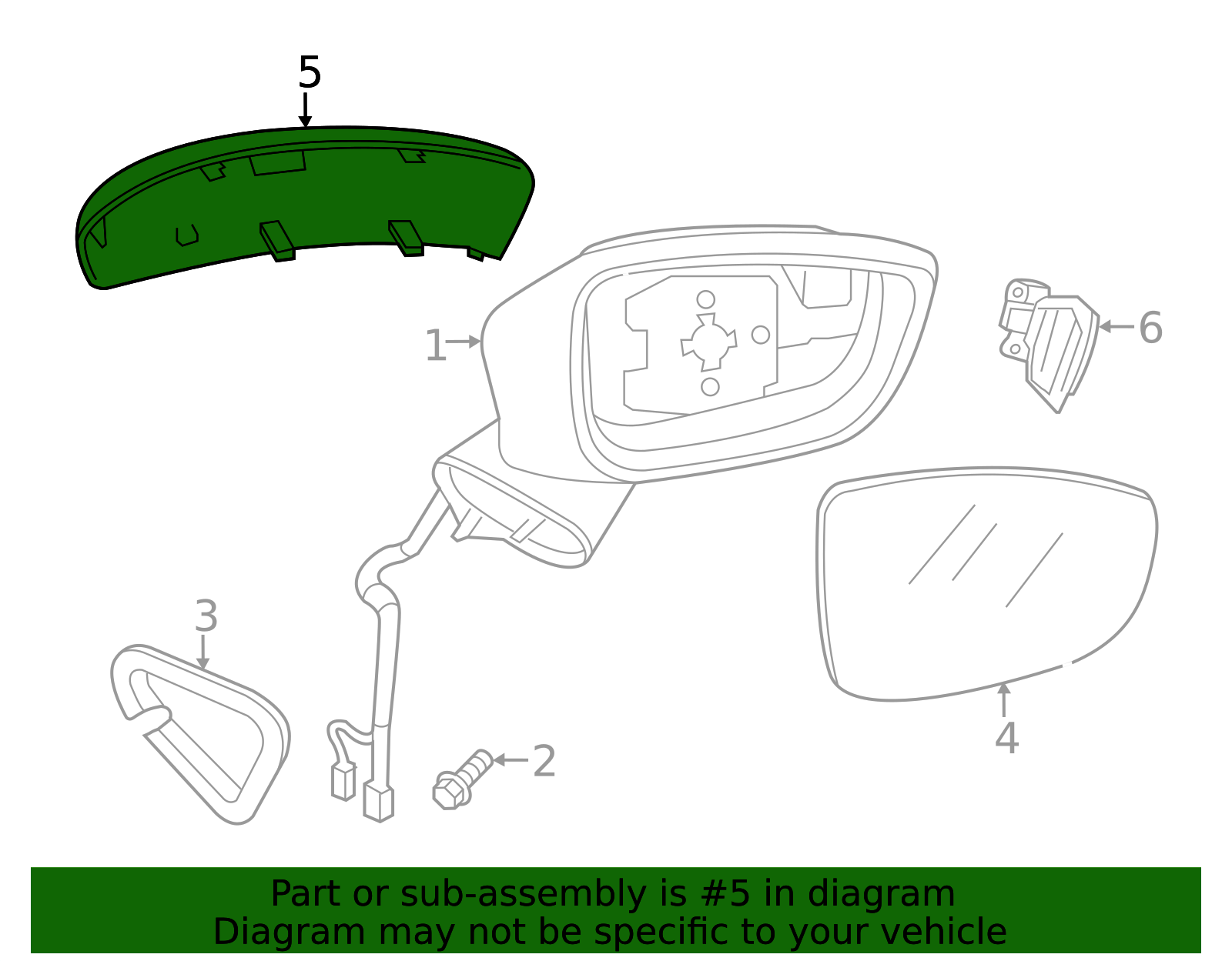 BACS-69-1N1-51 - Door Mirror Cap, Right, Jet Black - 2017-2018