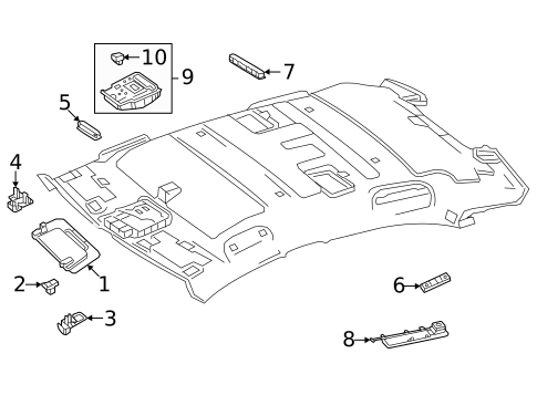 Interior Trim - Roof for 2025 Mercedes-Benz EQS 450 SUV #2