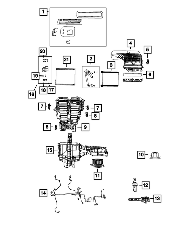68687019AA - : A/c And Heater Housing for Mopar Image